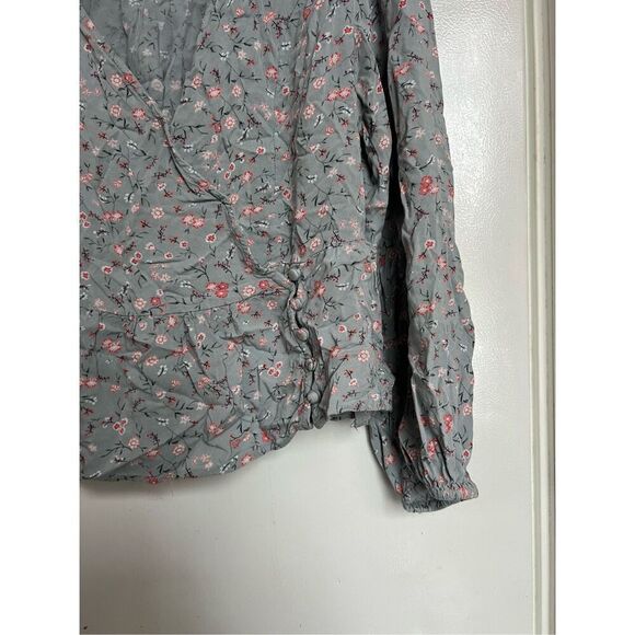 Japna Floral V-Neck Long Sleeve Top Woman’s Size Large - Picture 2 of 6
